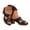 Black, variant on Women's Heeled Wedge Sandals with Arch Support Low Block Heels Slip on Slides Ladies Open Toe Wide Width Beach Shoes Brown 8.5