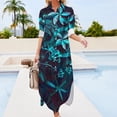 thumbnail image 3 of Hawaiian - Polynesian Tropical Abstract Long Sleeved Shirt Dress Clothing female summer dress daily, 3 of 6