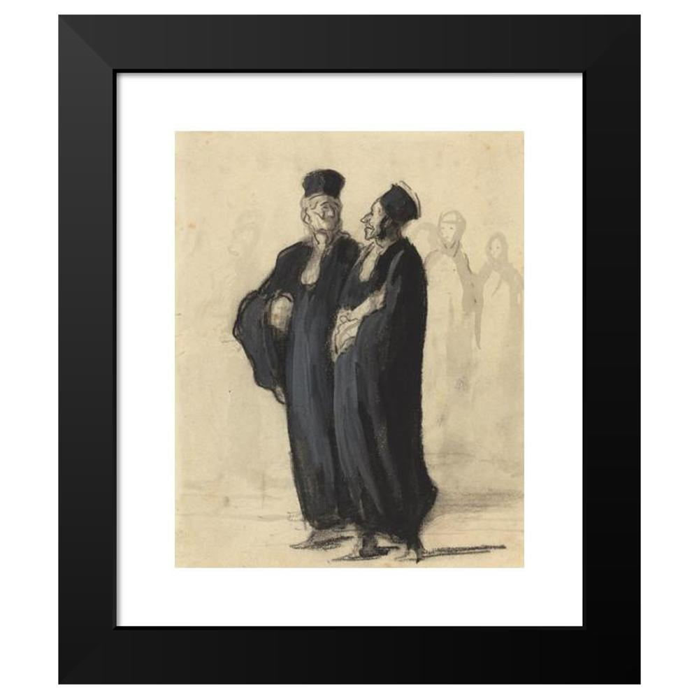 Honoré Daumier 20x24 Black Modern Framed Museum Art Print Titled - Two Lawyers II