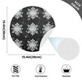 thumbnail image 5 of Round Grid Placemat ,One Sizex4, Round Placemat, PVC Plate Mat，15.4 Inch Non-Slip and Heat Resistant, Table Placemat, Dining Room Placemat Winter Black Snowflakes, 5 of 7