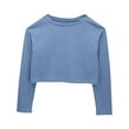 thumbnail image 5 of Qingpeng Girls Long Sleeve Crop Tops Kids Cute Dance Cropped T-Shirts, 5 of 8