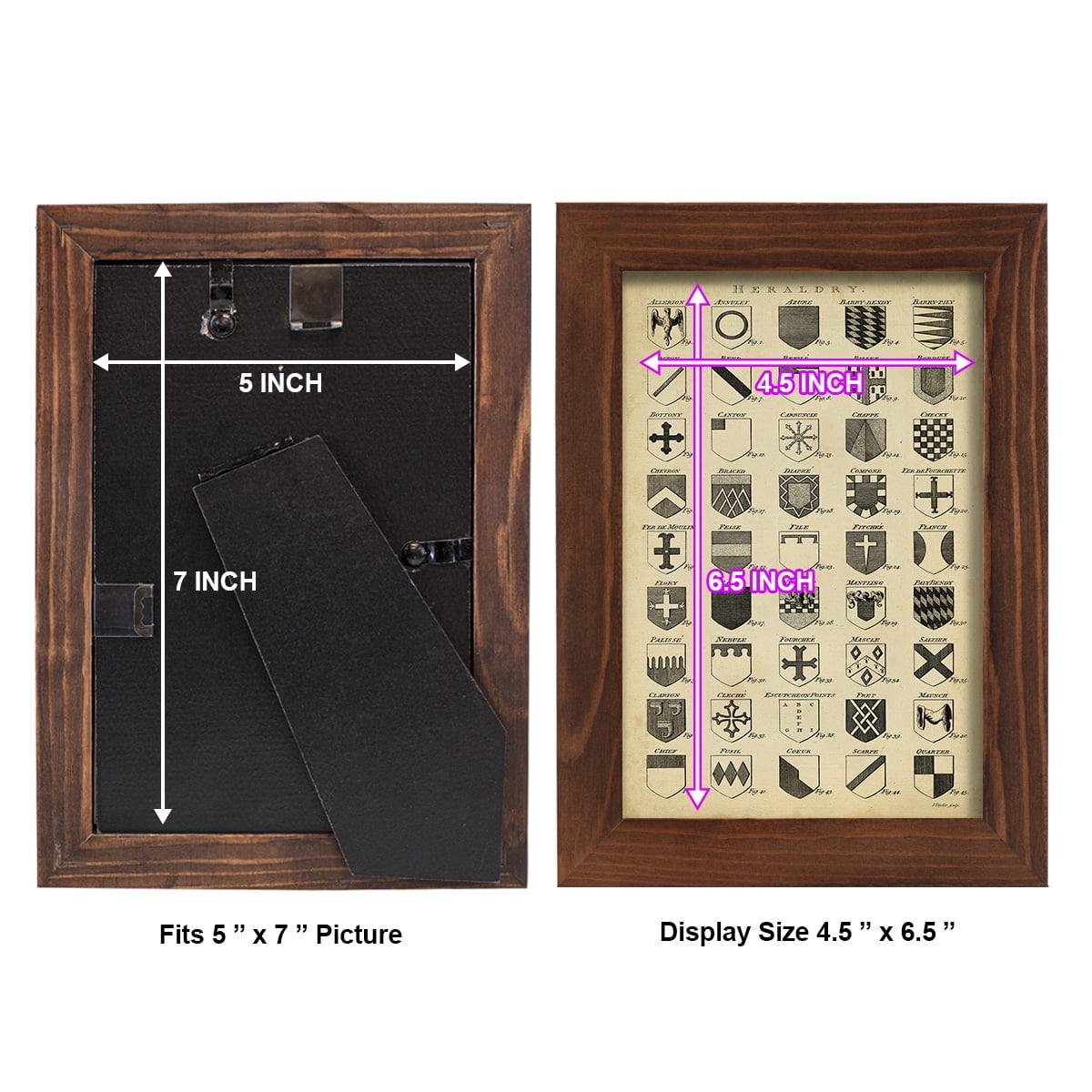 Vintage Heraldry I -Framed Print w/glass-Chestnut