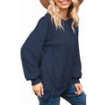 thumbnail image 3 of JuneFish Women Crewneck Sweatshirts Long Sleeve Tops Casual Loose Slit Pullover Fall Tops, 3 of 5