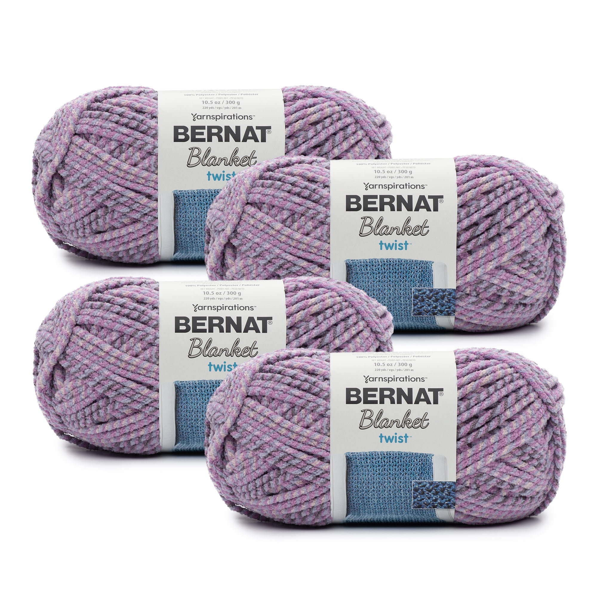 Bernat® Blanket Twist™ 6 Super Bulky Polyester Yarn, Purple Haze 10