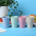 thumbnail image 4 of Taza para beber reutilizable, irrompible y ecológica para adultos, juego de vasos saludables biodegradables con paja de trigo, 5 multicolores, apto para lavavajillas, 4 of 7
