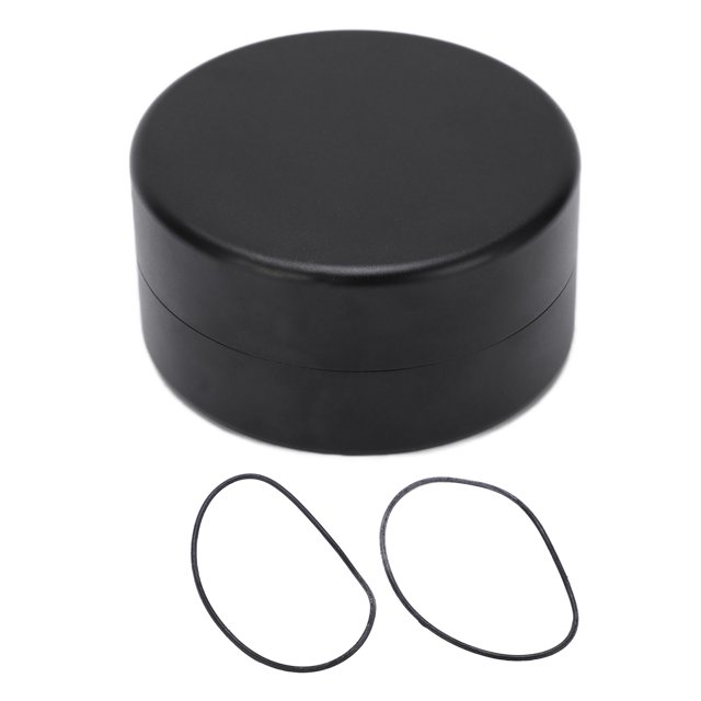 Lata de almacenamiento redonda, lata de vela EDC Circular impermeable sellada de aluminio con arandela para contener cosas, color negro