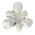 thumbnail image 3 of Sweet Pink White Floral Shell Cluster of Sparkling Crystals Pearls Brooch or Pin, 3 of 5
