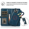 thumbnail image 6 of SaniMore Magnetic Detachable Wallet Case for iPhone 14, PU Leather 2-in-1 Functional Cover Buil-in Multiple Card Slots & Car Mount Wrist Strap Shockproof Protective Shell, Navyblue, 6 of 10