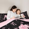 thumbnail image 5 of Erosebridal Cute Pink Bow Kids 7-Piece Twin Bedding Sets,Dreamy Princess Style A Alphabet Bedding Comforter Set For Girls,Pink Reversible, 5 of 7