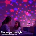 thumbnail image 2 of Star Projection Night Light, Children's Night Light 360° Rotation Baby Ceiling Projection Night Light, Children's Projector Lamp 8 Color Modes, Gift for Baby, Christmas, Birthday, 2 of 5