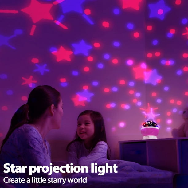 TD® Led Veilleuse Enfant Etoile Projection Colorée Rotation Lampe
