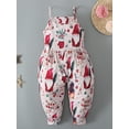 thumbnail image 2 of Sedceaty Kids Girl Sleeveless Jumpsuit Casual Christmas Cartoon Printed Spaghetti Straps Rompers for Toddler, 2 of 9