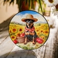 thumbnail image 3 of Vintage Miniature Pinscher Says Hello Mother's Day Summer Sunflower Field Stained Glass Suncatcher Mini Pin Dog Lover Window Hanging Sign Decor - 12005, 3 of 5