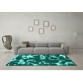 thumbnail image 3 of Ahgly Company Indoor Rectangle Abstract Turquoise Blue Modern Area Rugs, 2' x 4', 3 of 4