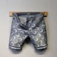 thumbnail image 3 of Pantalones cortos de mezclilla para hombre, de longitud media hasta la rodilla, rectos, cortos, rotos, de lujo, desgastados, elásticos, con cremallera, 3 of 5