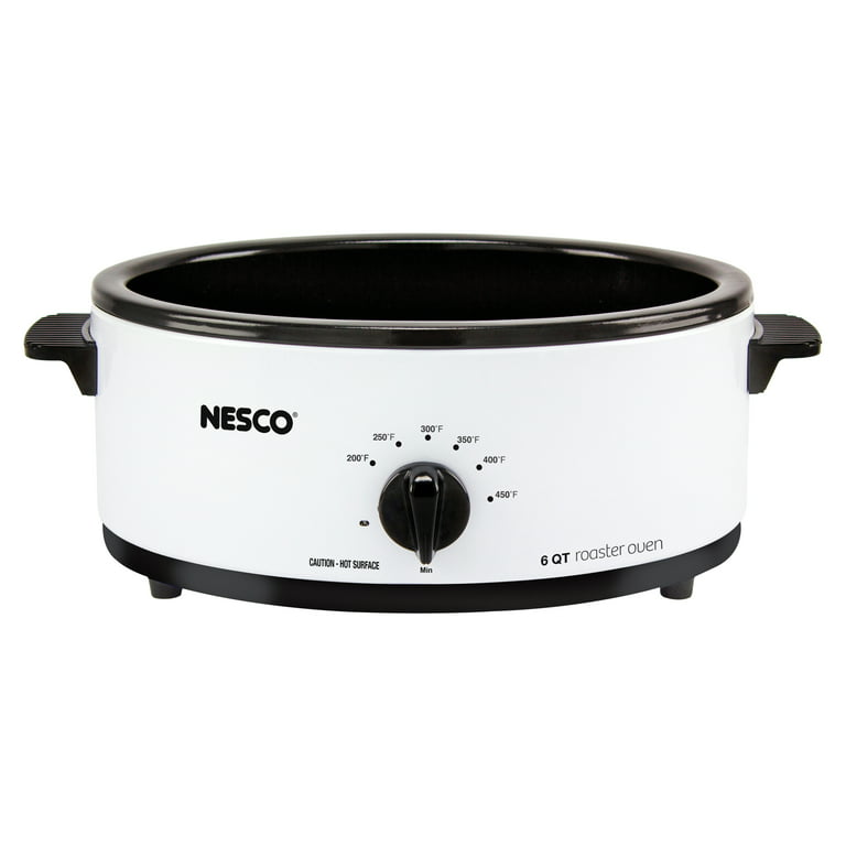 Nesco 6 Qt. Ivory Roaster With Porcelain Cookwell, White