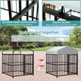 thumbnail image 2 of MEETWARM Heavy Duty 4' x 4' Metal Outdoor Pet Kennel for Dogs, 2 of 7
