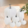 thumbnail image 1 of 7x Artificial Pumpkins Halloween Foam Crafts Fall Fireplace Decorative, 1 of 7