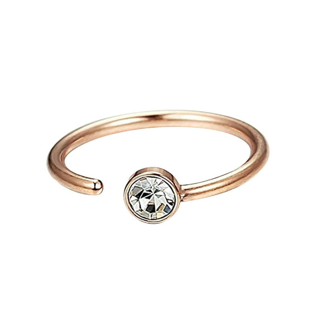 Kcodviy Anneau de Nez pour Perçage Anneaux de Nez en Forme de Cœur Calibre 20 Spirale Dorée Bijoux de Perçage de Nez Anneaux de Nez Anneaux pour Perçage Corporel Anneau de Nez Acier Inoxydable Anneau de Nez à Strass pour Femmes Gi
