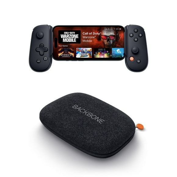 Backbone One (USB-C) - Mobile Gaming Controller for iPhone 15 Series and Android - 2nd Generation - Black PLUS Backbone Carry Case
