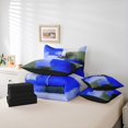 thumbnail image 6 of Manfei Adult Blue Watercoor 7-Piece Bedding Comforter Set, Abstract Ombre King Bedding Sets, Fashion Oil Printing Reversible Bed Sheets, Lightweight Room Decor, 6 of 8