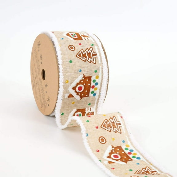 LaRibbons GINGERBREAD HOUSE Gifts Ribbon, Multi-Color, 10 Yard Roll