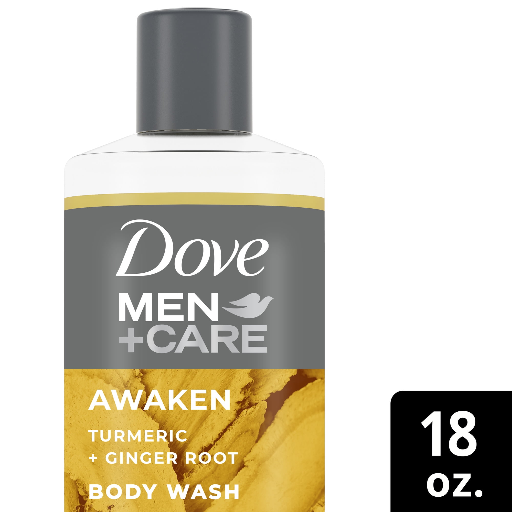 Dove Men+Care Liquid Face & Body Wash for Men Awaken Turmeric + Ginger Root, 18 oz