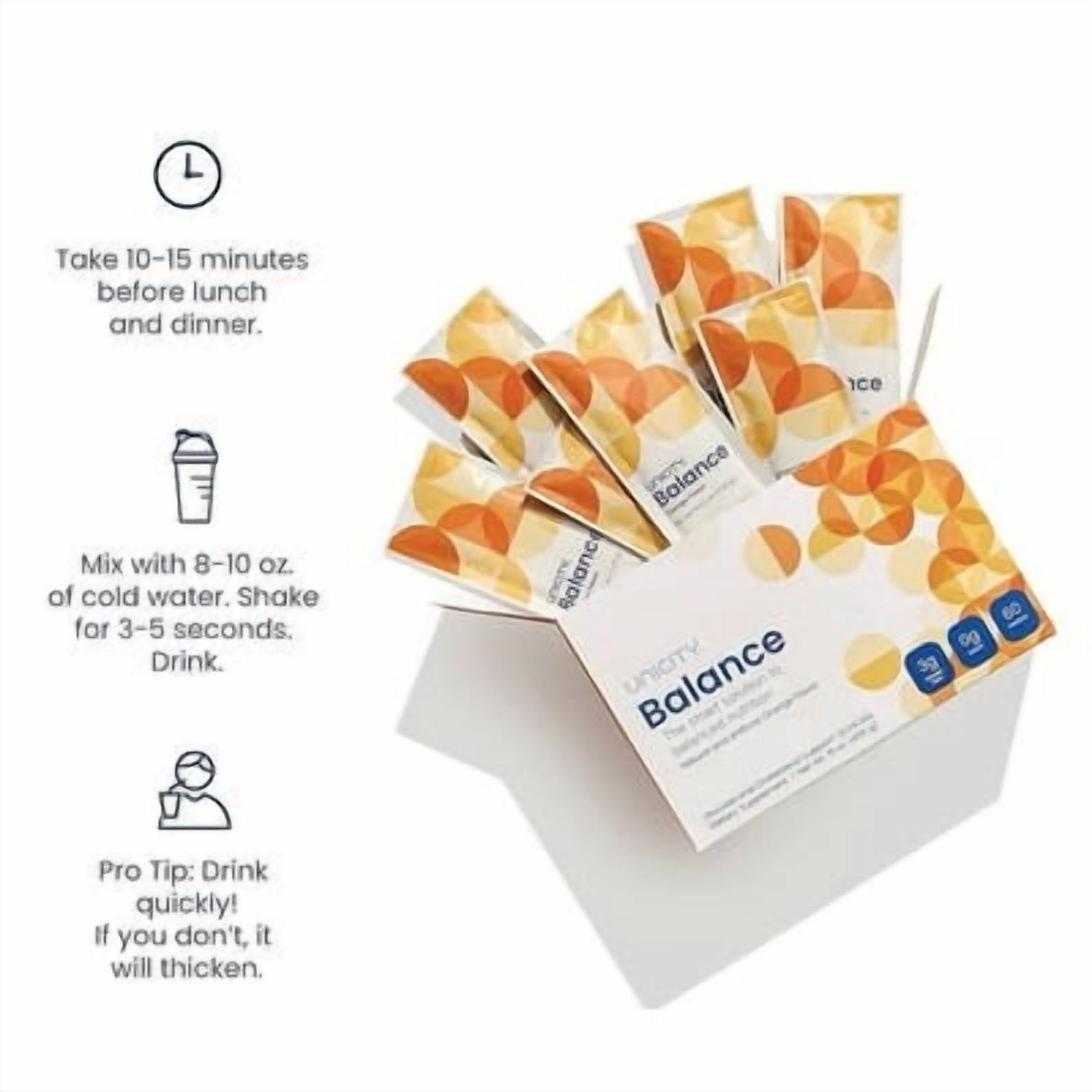 Unicity Balance Orange – 1 Box (30 Packets) | Orange Fiber Drink Mix