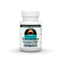 Source Naturals Ultra Chromium Picolinate 500, Yeast-Free Chromium Dietary Supplement 500 mcg Tablets, 120 Count