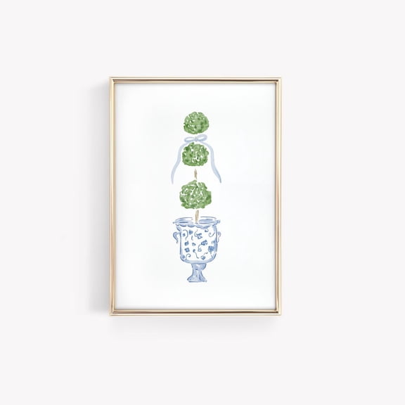 Chinoiserie Topiary Wall Art Print Ginger Jar Decor