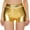 Gold, variant on Womens Bermuda Shorts Metallic Booty Rave Bottoms Dancing Pants Clubwear Loose High Waisted Short S-L