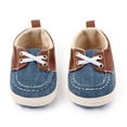 thumbnail image 4 of Baby Boys Shoes Soft Sole Infant Canvas Sneakers Lace-up Cozy Shallow Shoes Toddler Prewalker Newborn First Walker Crib Shoes Solid Color 0-18M, 4 of 6