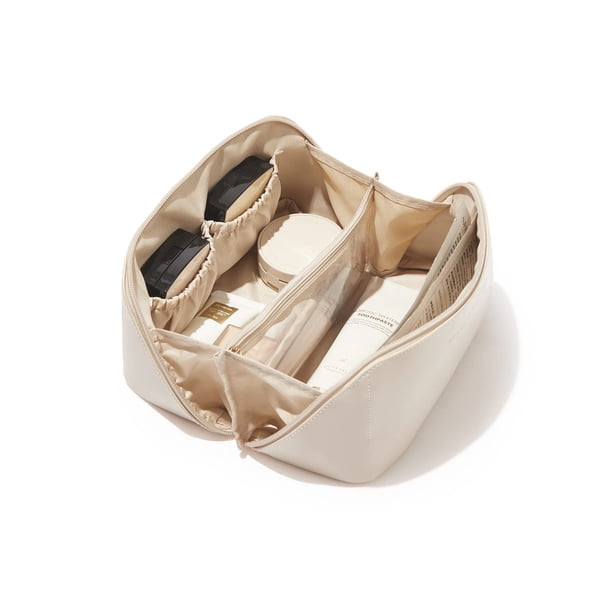 Bolsa de cosméticos EACHY Travel, bolsa de maquillaje impermeable (blanca)