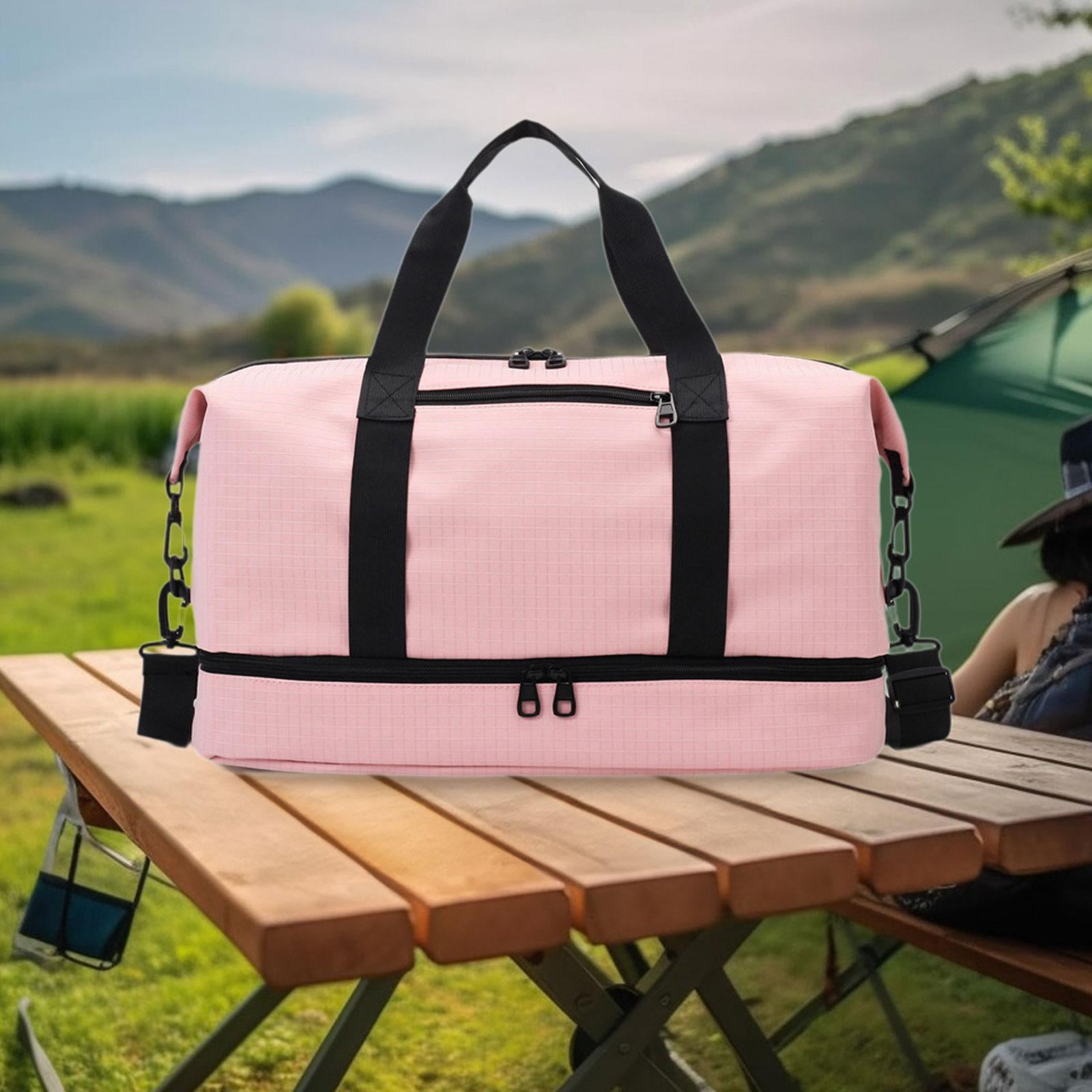 yuksok Airlines Gym Bag Mini Duffel Bag Tote Weekend Bag Personal Item Bag Underseat Carry on Bag for Women Men Holiday Trips Hiking Pink