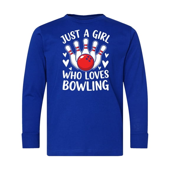 Inktastic Just a Girl Who Loves Bowling Long Sleeve Youth T-Shirt