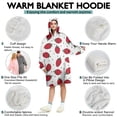 thumbnail image 5 of Strawberry Plants Fruit Dot White Pattern Wearable Oversized Blanket,Wearable Blanket Hoodie for Adults,Cozy Hooded Blankets with Super Pockets,Super Warm Fuzzy Pullover for Women & Men, 5 of 6
