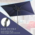 thumbnail image 2 of 6.5x10 ft Rectangular Patio Umbrella Outdoor Market Table Umbrella Aluminum Pole with Tilt and Crank 6 Sturdy Ribs for Deck Lawn Pool, Navy Blue, 2 of 10