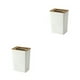 thumbnail image 4 of Naiovety Cubo de basura con tapa de bambú, contenedor de basura blanco de estilo nórdico, papelera delgada, papelera, papelera, hogar, cocina L 2piezas, 4 of 6