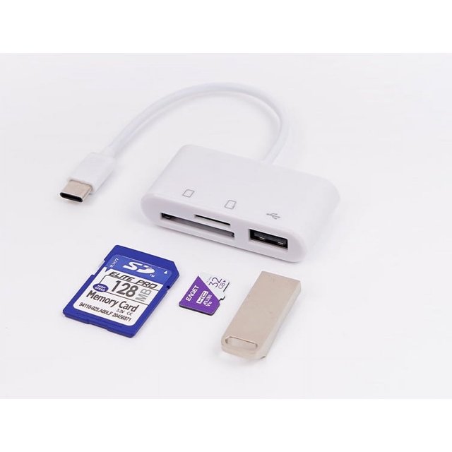 Lector de tarjetas OTG multifunción tres en uno Tipo-C a TF/SD/USB para tableta USB Huawei Android