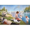 thumbnail image 2 of Seurat, Georges 24x17 Black Ornate Wood Framed with Double Matting Museum Art Print Titled - Bathing At Asnieres, 2 of 4