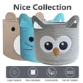 thumbnail image 6 of TACYKIBD Owl Storage Basket Foldable Animal Basket, Cotton Rope Baby Laundry Basket Woven Gift Basket Cute Toy Basket, Large Basket for Blanket Clothes in Living Room Bedroom 15"Lx14"H, 6 of 17