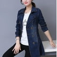 thumbnail image 4 of Womens Double Breasted Slim Fit Denim Jacket, 4 of 5