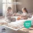 thumbnail image 4 of ODIKA 5'x7' Machine Washable Non-Slip Area Rug, Art Nouveau Floral With Flowing Curves And Feel High Traffic Rug, Brown, 572989, 4 of 5