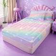 thumbnail image 2 of meiyoeat Colorful Gradient Zipper Twin Comforter Sets with Fitted Sheet and 2 Pillowcases,Cute Rainbow Stars Print Zipper Bedding Set For Girl,Reversible,4-Piece, 2 of 7