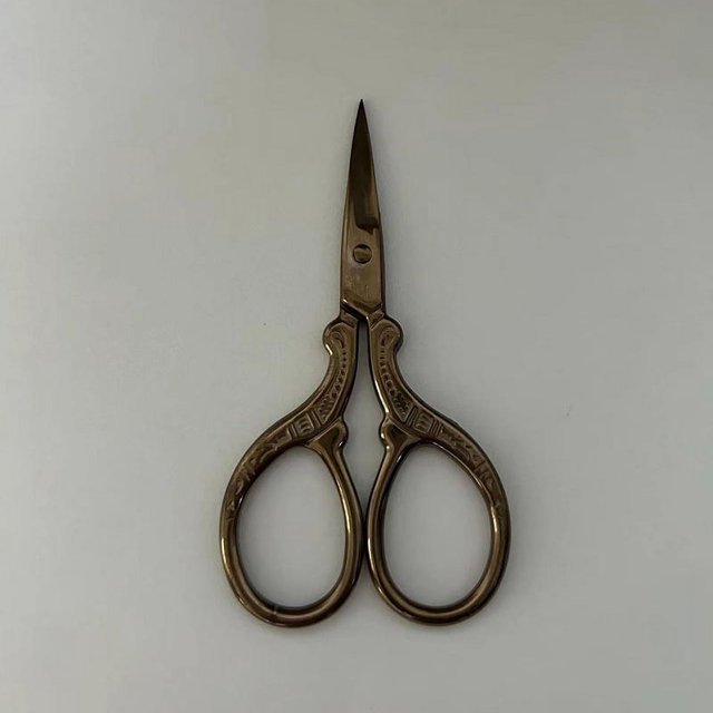 Tijeras de grúa de acero inoxidable retro, tijeras de té, tijeras de bordado, tijeras de hilo, tijeras para recortar cejas en casa, tijeras de oro rosa