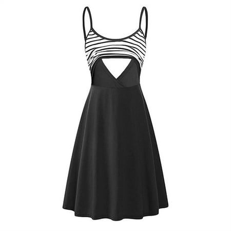 

Summer Savings Clearance! Dezsed Black Maternity Dress Women Solid Sling Nursing Dresses Breastfeeding Summer Casual Sleeveless Hospital Gown Pregnancy dress For Homewear Party