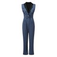 thumbnail image 3 of YOTMKGDO Jumpsuits for Women Houndstooth Jumpsuit Women Button Wear Sleeveless V-Neck Ladies Women's Jumpsuit, Sizes M-3XL, 3 of 7