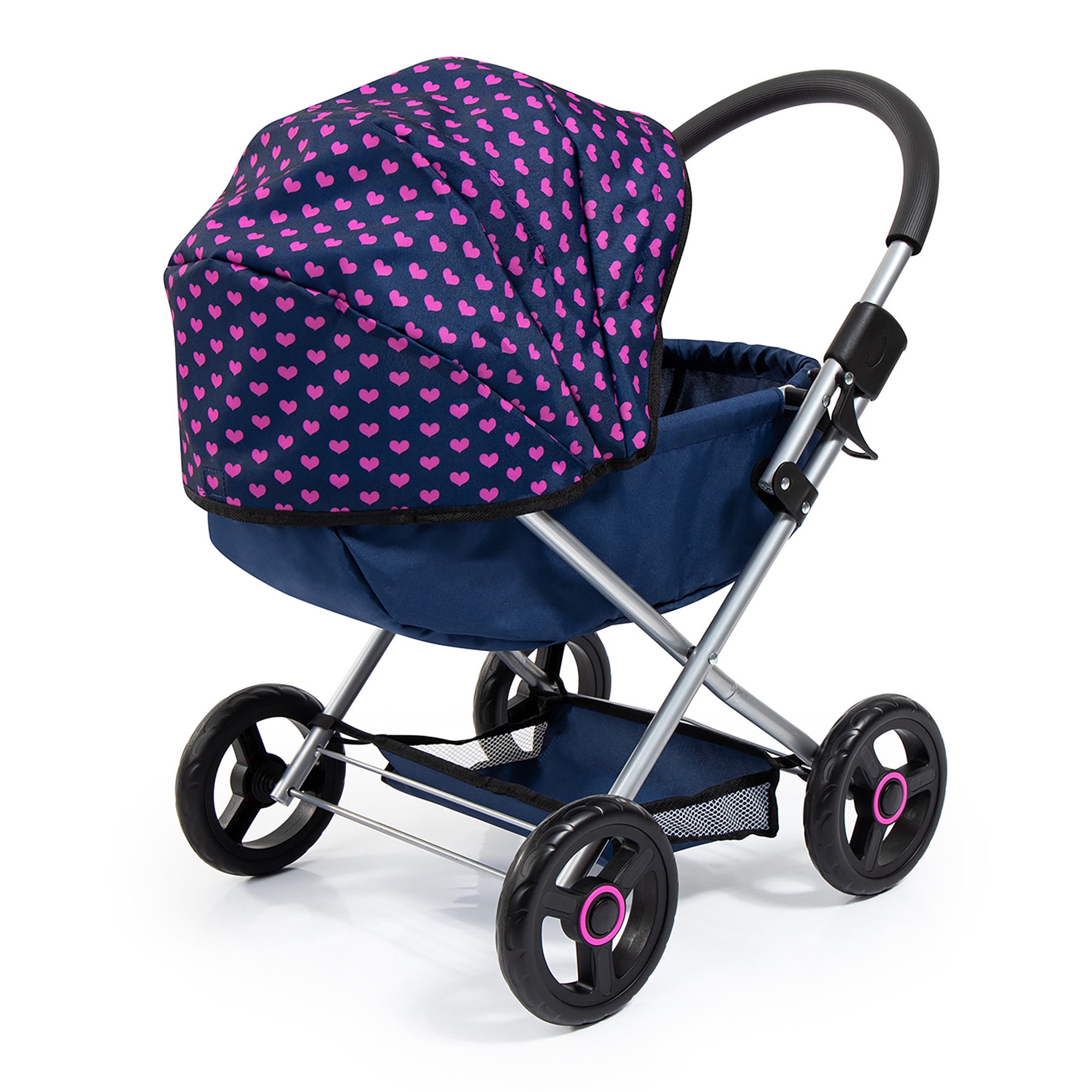 Bayer: 4-in-1 Toy Baby Doll Pram Stroller Cosy Set - Dolls Up to 18" (Blue/Purple) | Pretend | Dress up