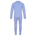 thumbnail image 4 of iEFiEL Kids Girls Two-piece Thermal Underwear Set Solid Color Base Layer Long Sleeve T-shirt with Leggings Blue 9-10, 4 of 7