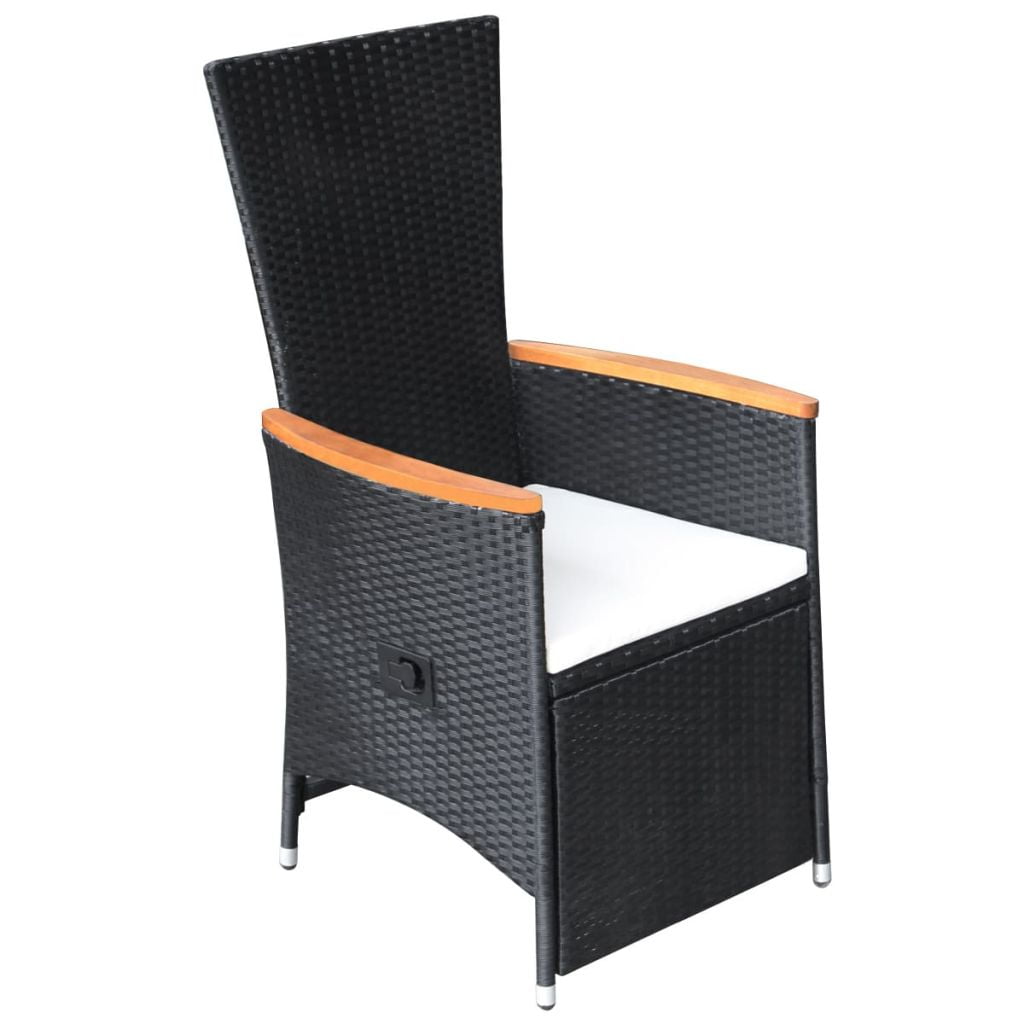 Anself Reclining Outdoor Dining Chairs 2 Pcs Poly Rattan Acacia Wood Anself Reclining Outdoor Dining Chairs 2 Pcs Poly Rattan Acacia Wood Com